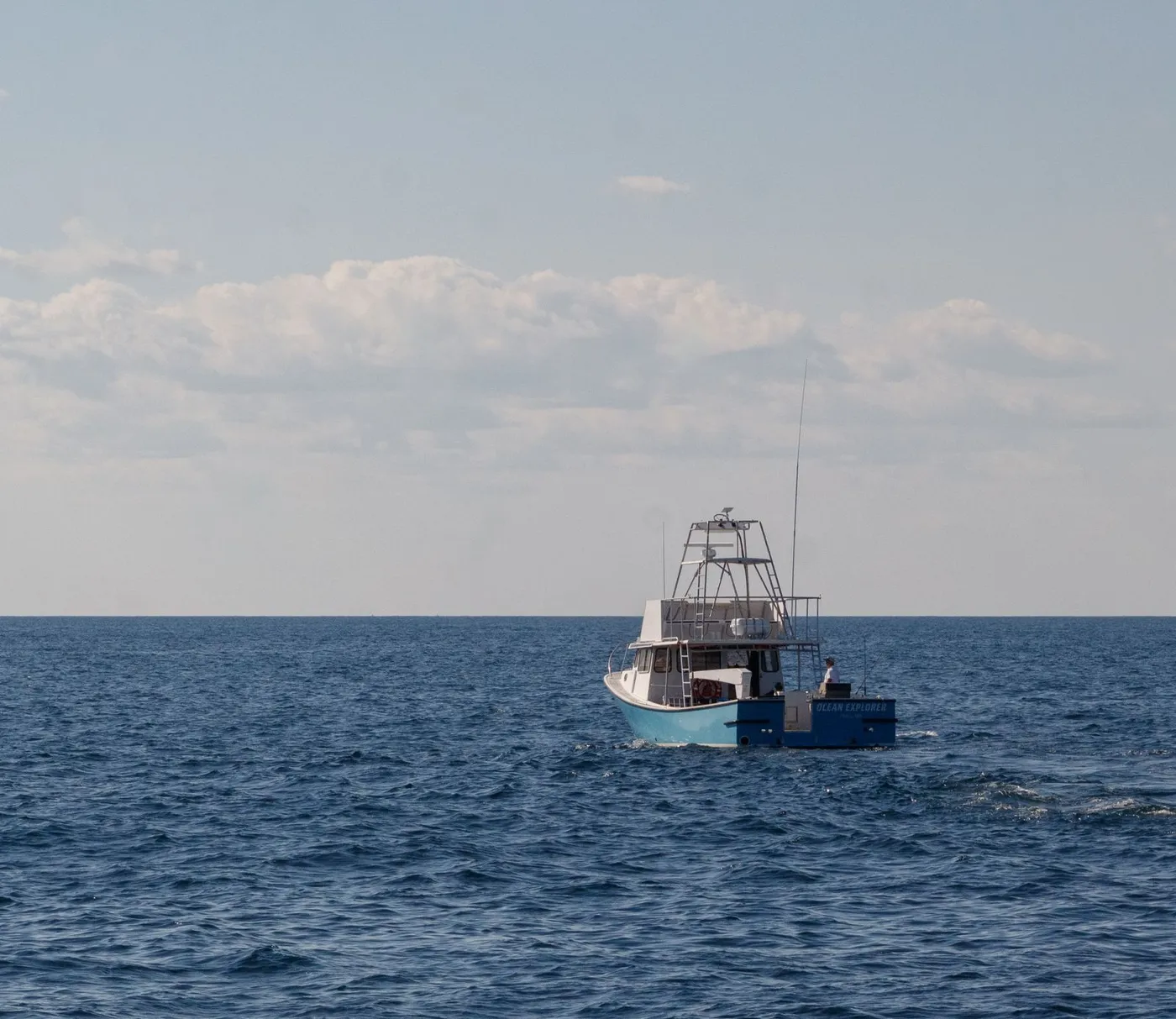 An offshore fishing vessel underway off the Massachusetts South Coast